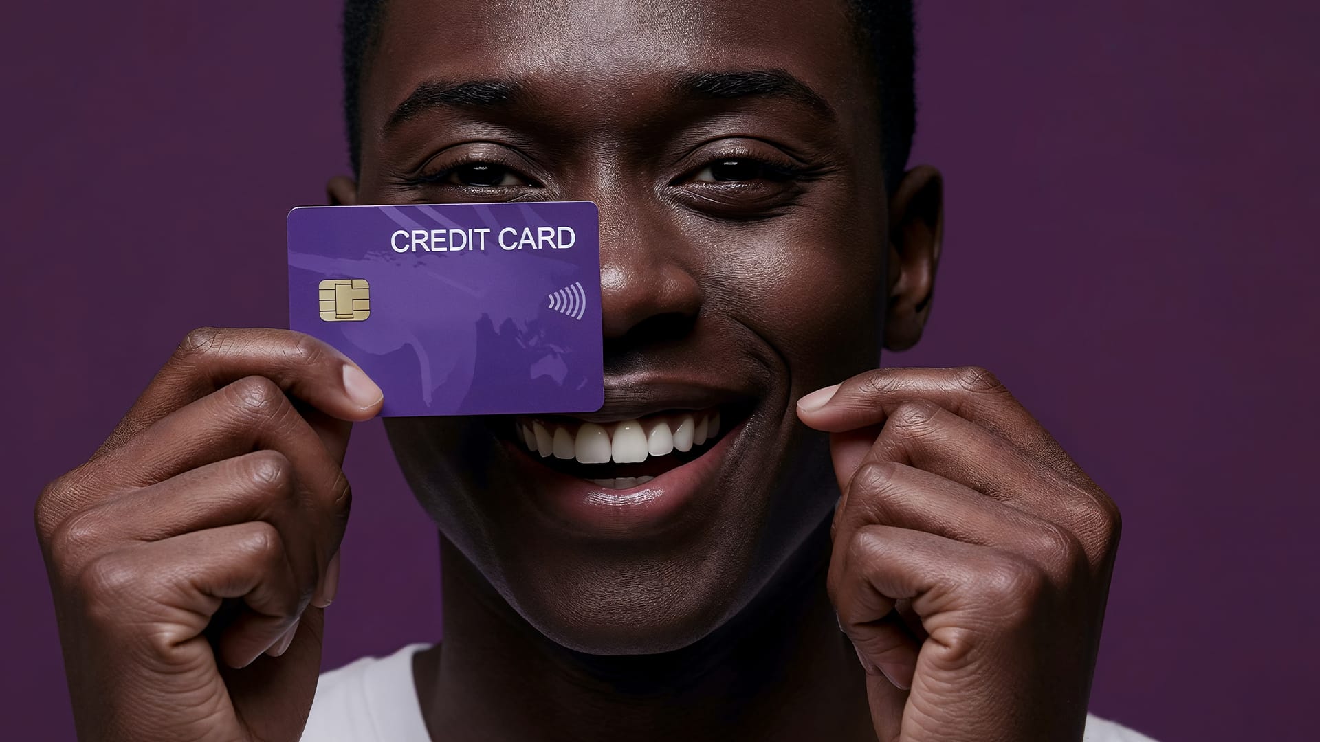 Man excited after getting himself a secured credit card