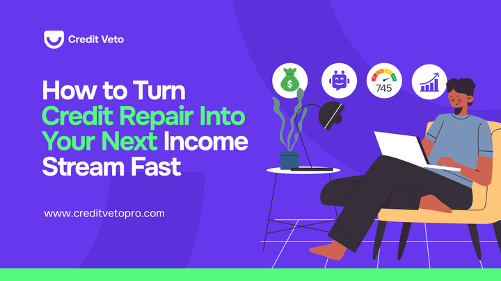 A man sitting with crossed legs and browsing on tips on how he can turn his credit repair skills into income stream